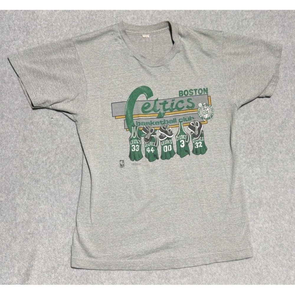 Vintage 80s 1986 Boston Celtics Tee Screen Stars Bird McHale Parrish Mens M
